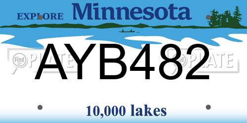 AYB482 Minnesota License Plate