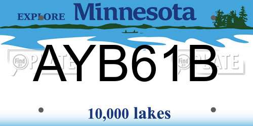 AYB61B Minnesota License Plate