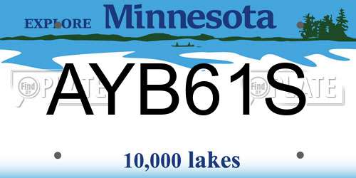 AYB61S Minnesota License Plate