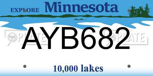 AYB682 Minnesota License Plate