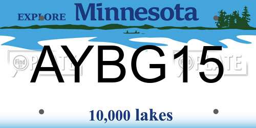 AYBG15 Minnesota License Plate