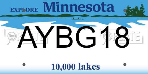 AYBG18 Minnesota License Plate