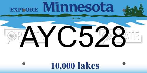 AYC528 Minnesota License Plate