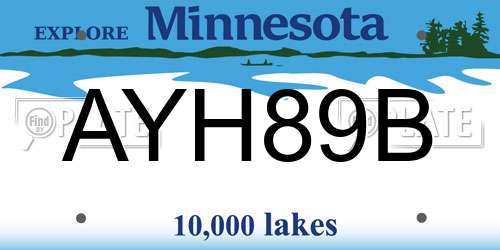 AYH89B Minnesota License Plate