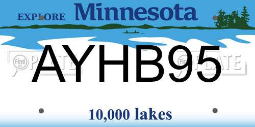 AYHB95 Minnesota License Plate