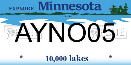 AYNO05 Minnesota License Plate