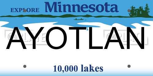 AYOTLAN Minnesota License Plate
