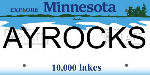 AYROCKS Minnesota License Plate