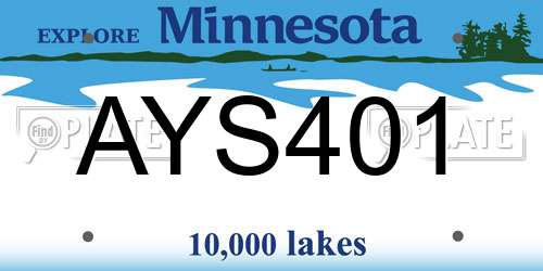 AYS401 Minnesota License Plate