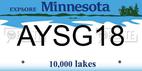 AYSG18 Minnesota License Plate