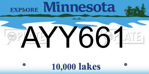 AYY661 Minnesota License Plate