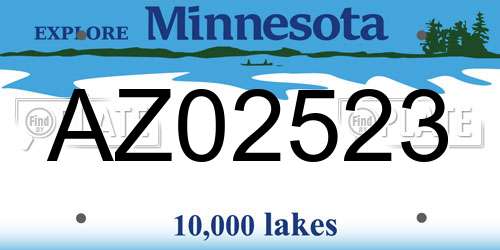 AZ02523 Minnesota License Plate