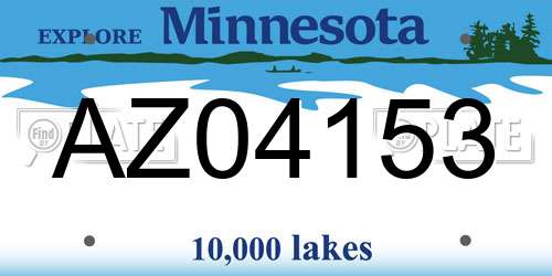 AZ04153 Minnesota License Plate
