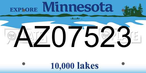 AZ07523 Minnesota License Plate