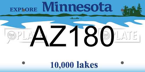 AZ180 Minnesota License Plate