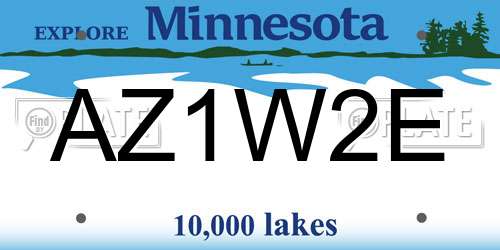 AZ1W2E Minnesota License Plate