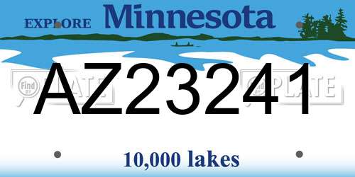 AZ23241 Minnesota License Plate