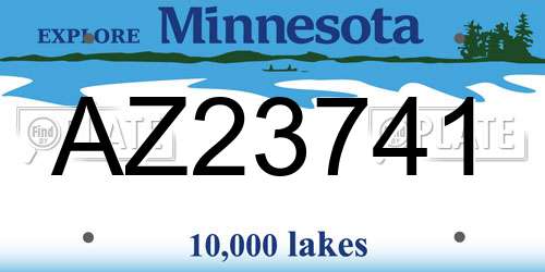 AZ23741 Minnesota License Plate