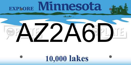 AZ2A6D Minnesota License Plate