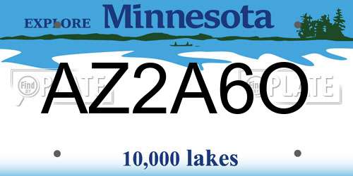 AZ2A6O Minnesota License Plate