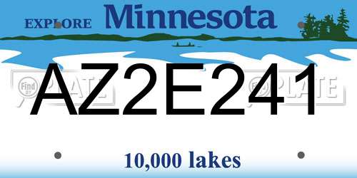 AZ2E241 Minnesota License Plate