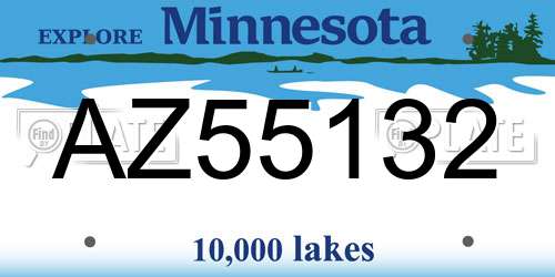 AZ55132 Minnesota License Plate