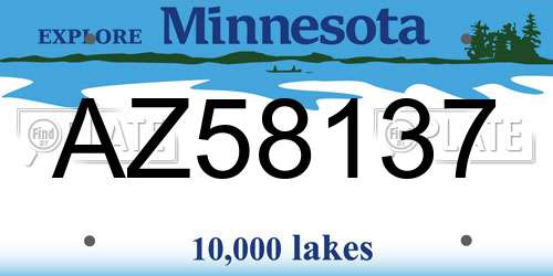 AZ58137 Minnesota License Plate
