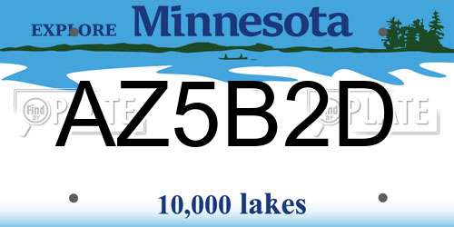 AZ5B2D Minnesota License Plate