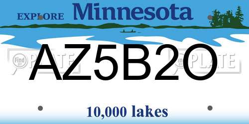 AZ5B2O Minnesota License Plate