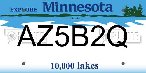 AZ5B2Q Minnesota License Plate