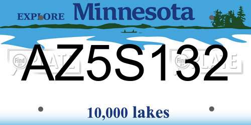 AZ5S132 Minnesota License Plate
