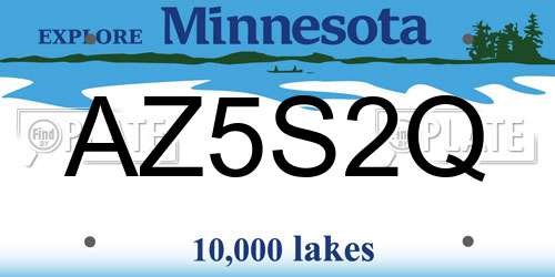 AZ5S2Q Minnesota License Plate
