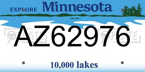 AZ62976 Minnesota License Plate