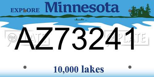 AZ73241 Minnesota License Plate