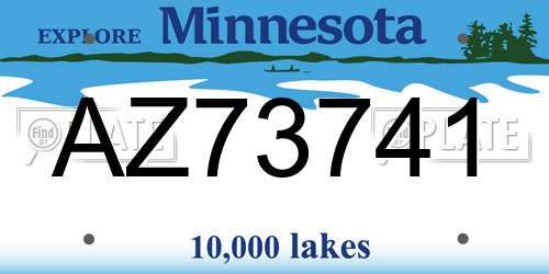 AZ73741 Minnesota License Plate