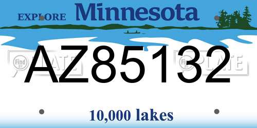 AZ85132 Minnesota License Plate