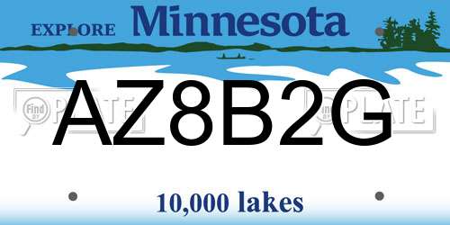 AZ8B2G Minnesota License Plate