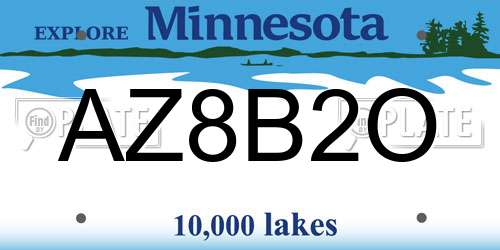 AZ8B2O Minnesota License Plate