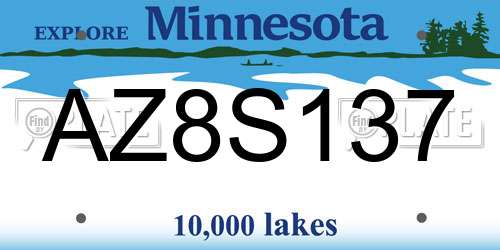 AZ8S137 Minnesota License Plate