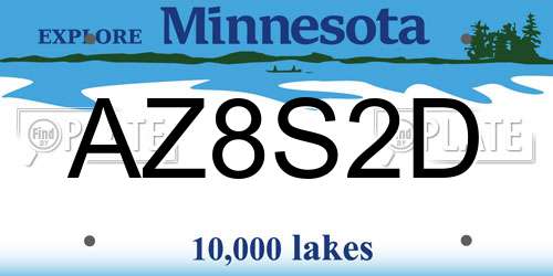 AZ8S2D Minnesota License Plate