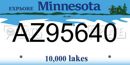 AZ95640 Minnesota License Plate