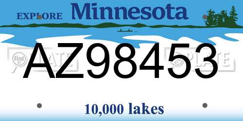 AZ98453 Minnesota License Plate