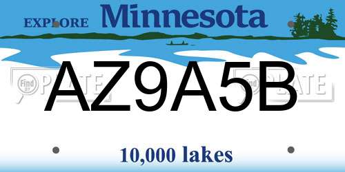 AZ9A5B Minnesota License Plate