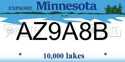 AZ9A8B Minnesota License Plate