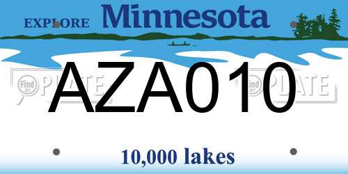 AZA010 Minnesota License Plate