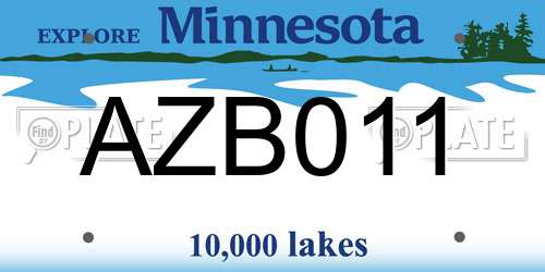 AZB011 Minnesota License Plate