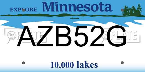 AZB52G Minnesota License Plate