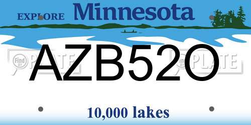 AZB52O Minnesota License Plate