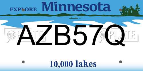 AZB57Q Minnesota License Plate