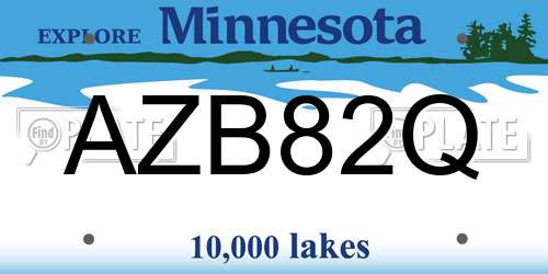 AZB82Q Minnesota License Plate
